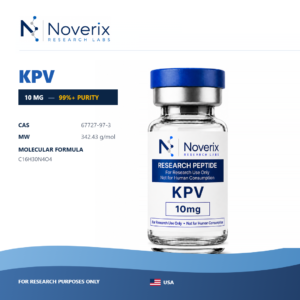 KPV 10mg lyophilized research peptide vial, Noverix Research Labs