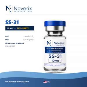 SS-31 10mg lyophilized research peptide vial, Noverix Research Labs
